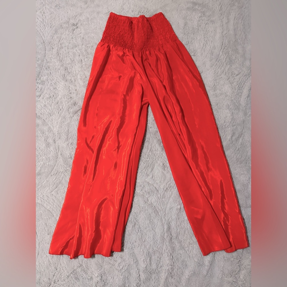 Orange boho wide leg pants by Cynthia Mehra